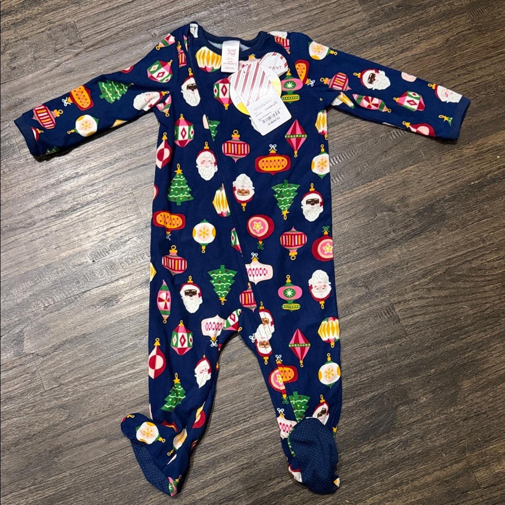North Pole-Festive Blue Kids One Piece